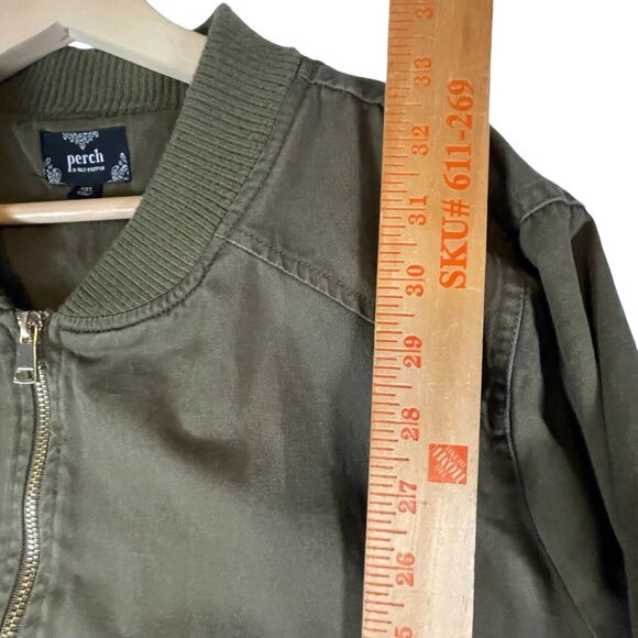 NWT Perch Blu Pepper Green Khaki Zip Utility Jacket Womens Plus Size 3XL Cotton - Picture 4 of 11